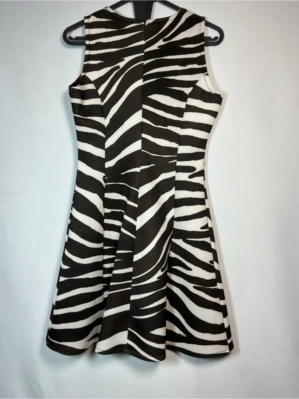 MICHAEL Michael Kors Zebra Print Fit & Flare Dress Black White Size 4